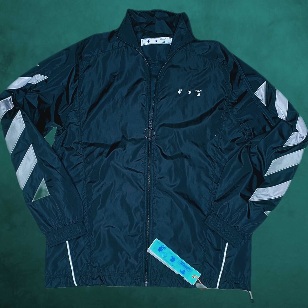 Off-White Black Nylon Diag Tracktop Jacket